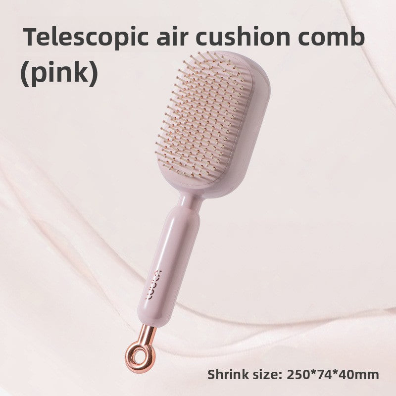 Self Cleaning Detangling Hair Brush Set of 2 Painless Retractable Bristles