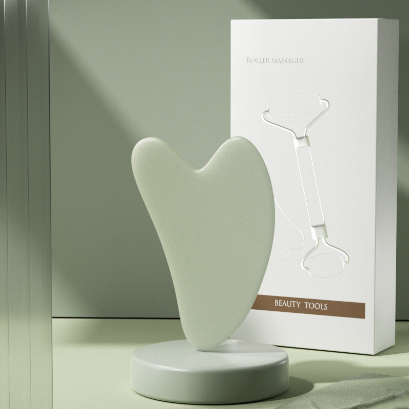 Rose Quartz Facial Roller and Gua Sha Glow Set