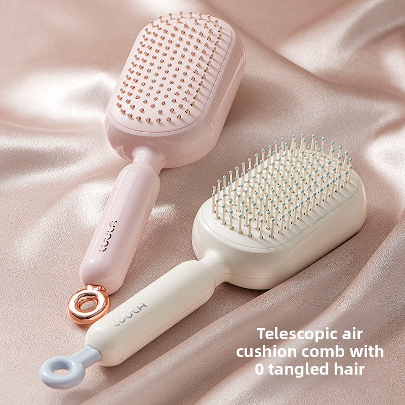Self Cleaning Detangling Hair Brush Set of 2 Painless Retractable Bristles