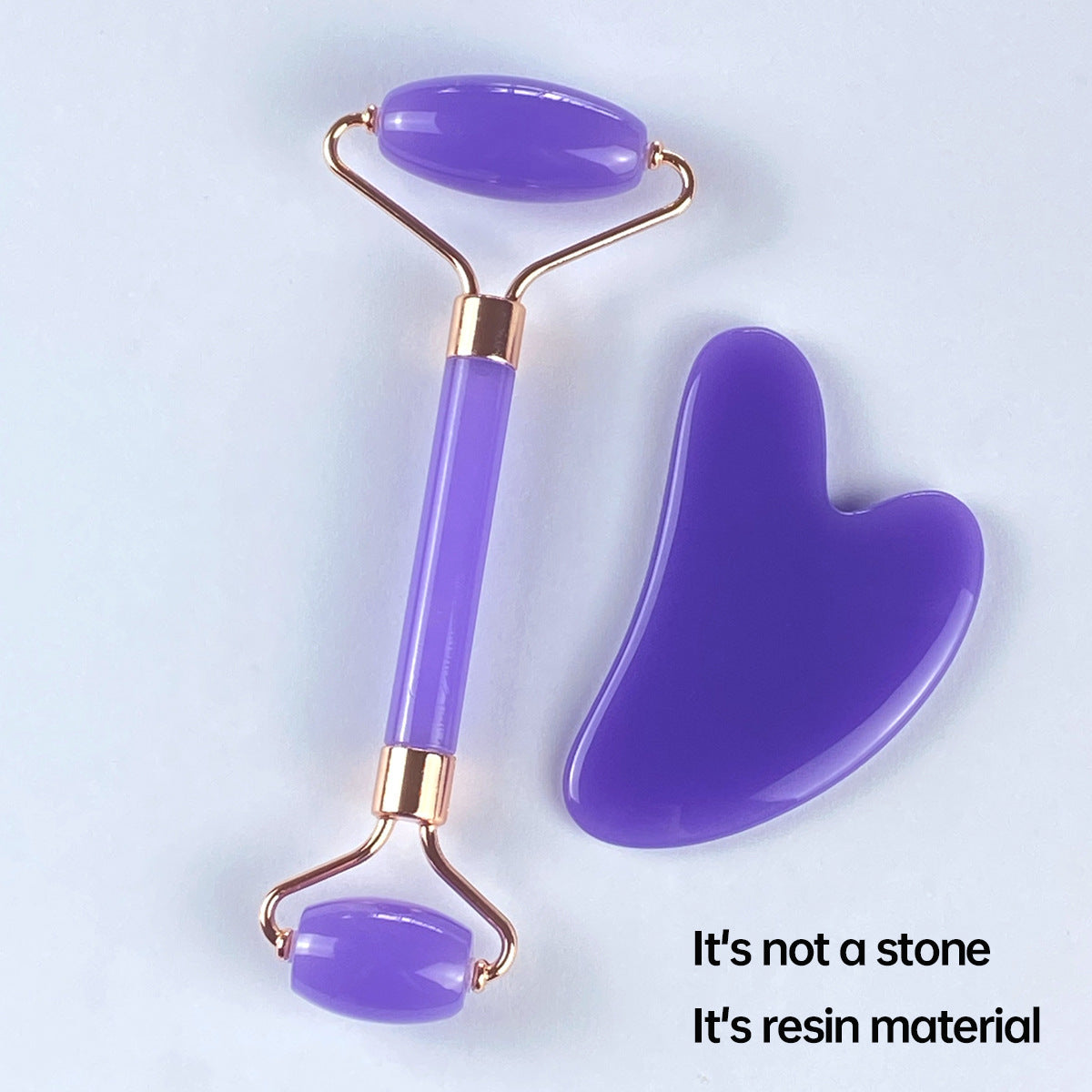 Rose Quartz Facial Roller and Gua Sha Glow Set