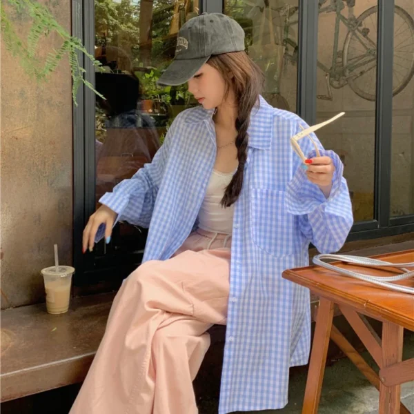 Ginham Long Sleeve Shirt Yellow/ Blue