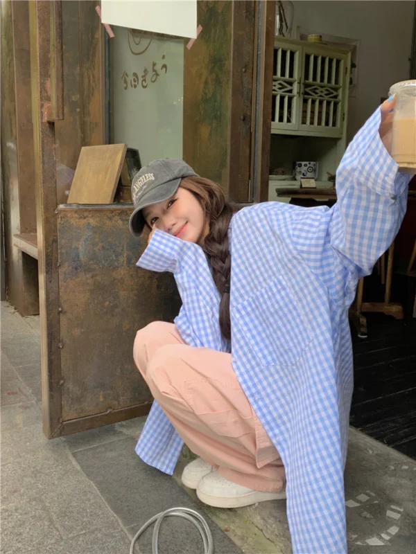 Ginham Long Sleeve Shirt Yellow/ Blue