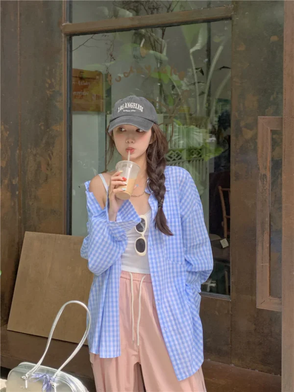 Ginham Long Sleeve Shirt Yellow/ Blue