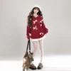 Mesh Ribbon Knitted Long Sleeve Top