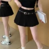 Middle Waist Pleated Skirt