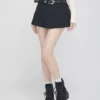 Middle Waist Pleated Skirt