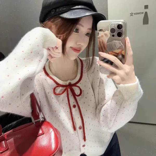 Red Polka Dot Knitted Top