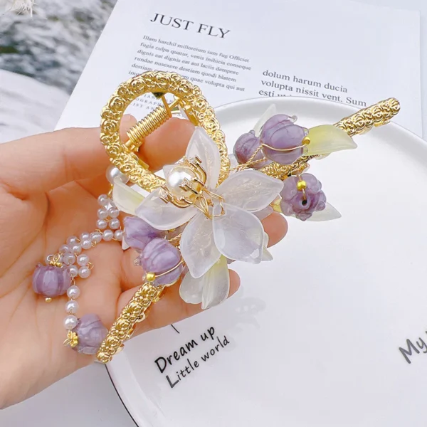 H.webp Tassel Twist Hair Clip Back Head Simple One-word Clip H