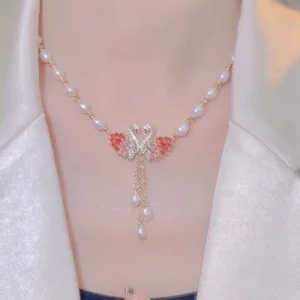 sg-11134201-7qvdi-lkb32rp23kqoca@resize_w450_nl.webp Swan Necklace Female Pearl Pendant Clavicle Chain