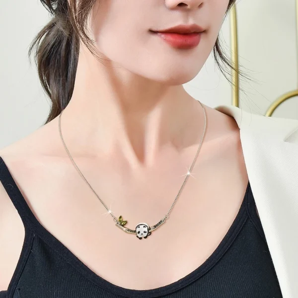 sg-11134201-7rblq-lnlb7kf51r1t91.webp Cute Fun Panda Necklace Female Titanium Steel Non-Fading