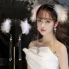 tw-11134201-23030-scsn2izd17nv58.webp Super Fairy Feather Flower Pearl Tassel Double-Layer Headband